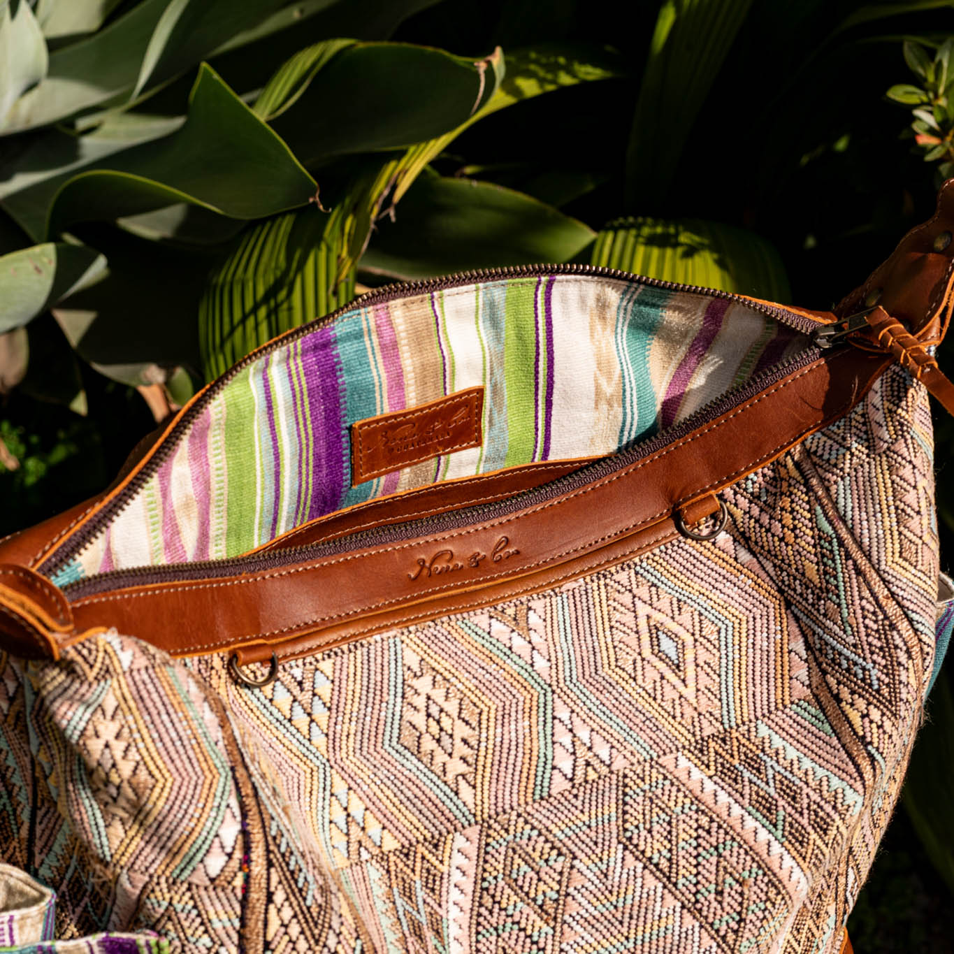 BEATRIZ CDB + DIAMANTE STRAP - OOAK HUIPIL - CAFE - NO. 17147