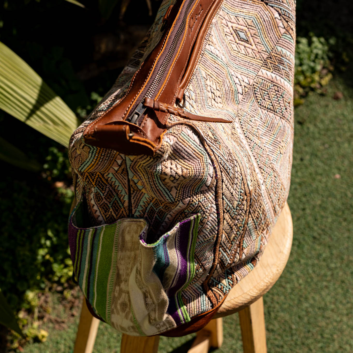 BEATRIZ CDB + DIAMANTE STRAP - OOAK HUIPIL - CAFE - NO. 17147