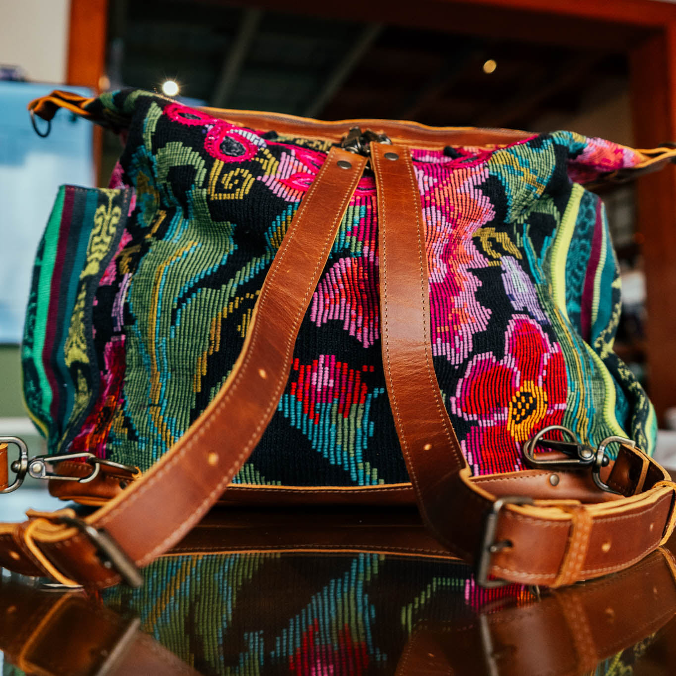 BEATRIZ CDB + DIAMANTE STRAP - OOAK HUIPIL - CAFE - NO. 15717