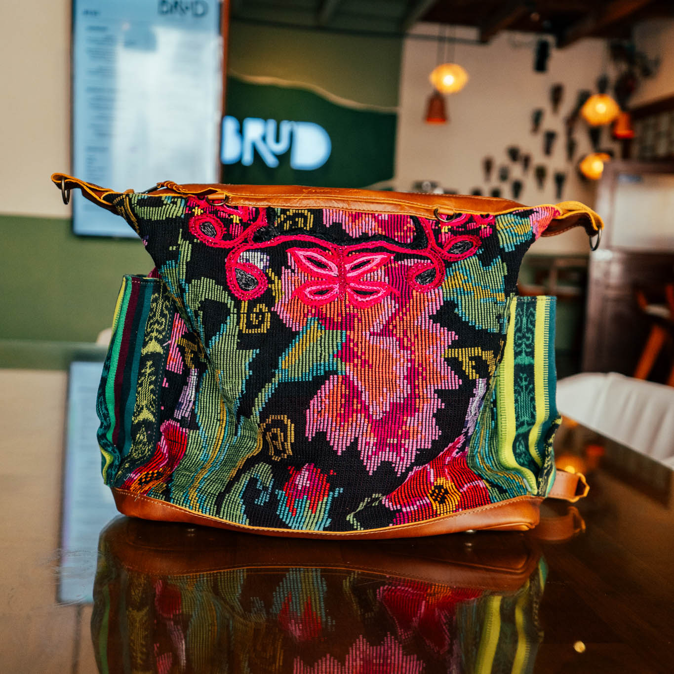 BEATRIZ CDB + DIAMANTE STRAP - OOAK HUIPIL - CAFE - NO. 15717