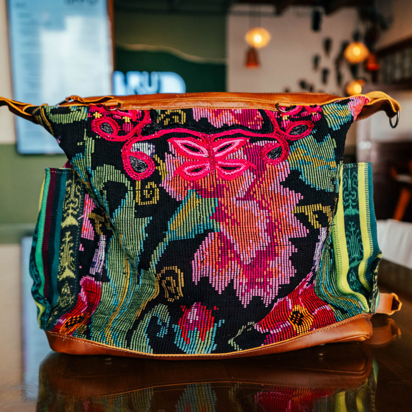 BEATRIZ CDB + DIAMANTE STRAP - OOAK HUIPIL - CAFE - NO. 15717