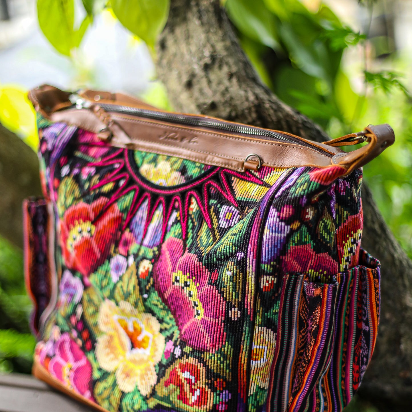 BEATRIZ CDB + DIAMANTE STRAP - OOAK HUIPIL - CAFE - NO. 18868