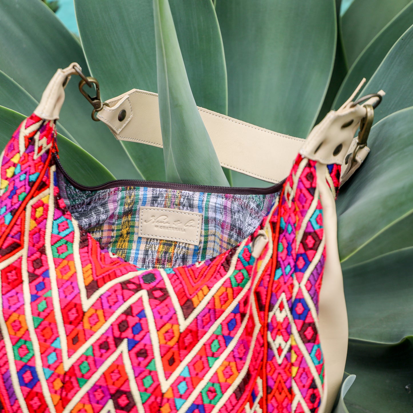 BOHO SADDLE BAG - OOAK HUIPIL - BUTTER - NO. 19413