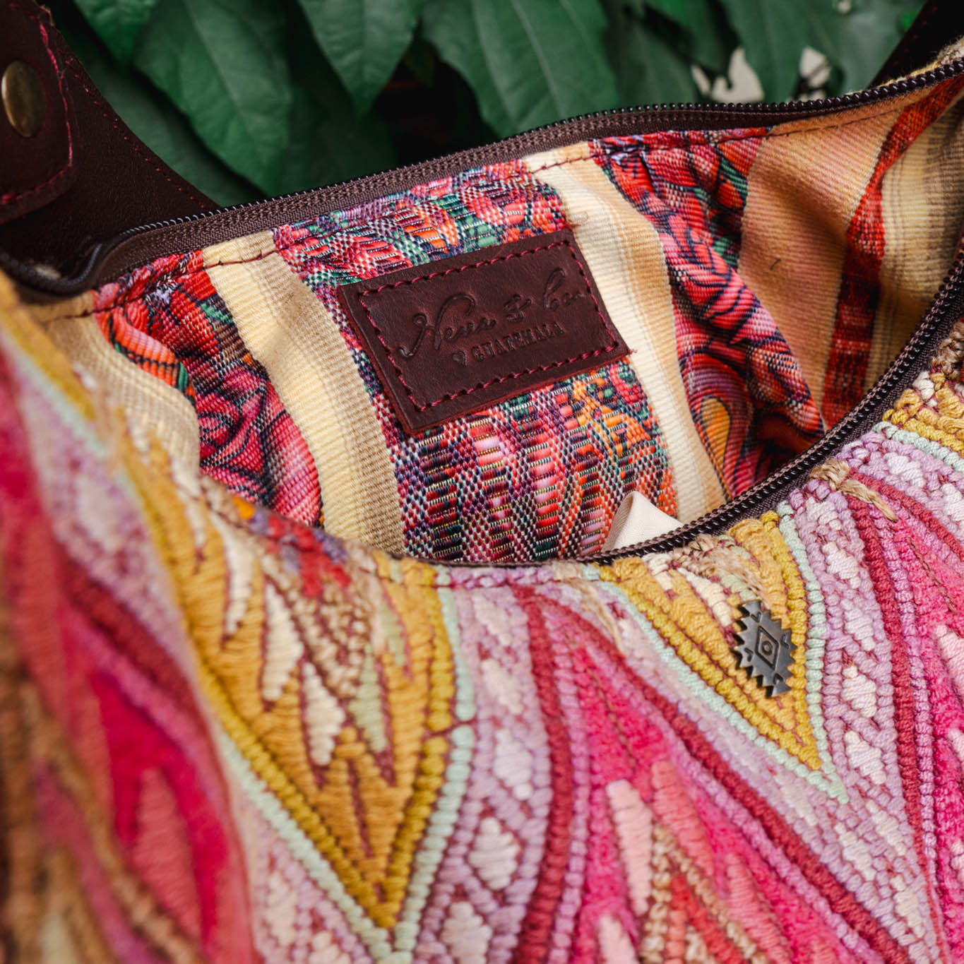BOHO SADDLE BAG - OOAK HUIPIL - VINO TINTO - NO. 15936