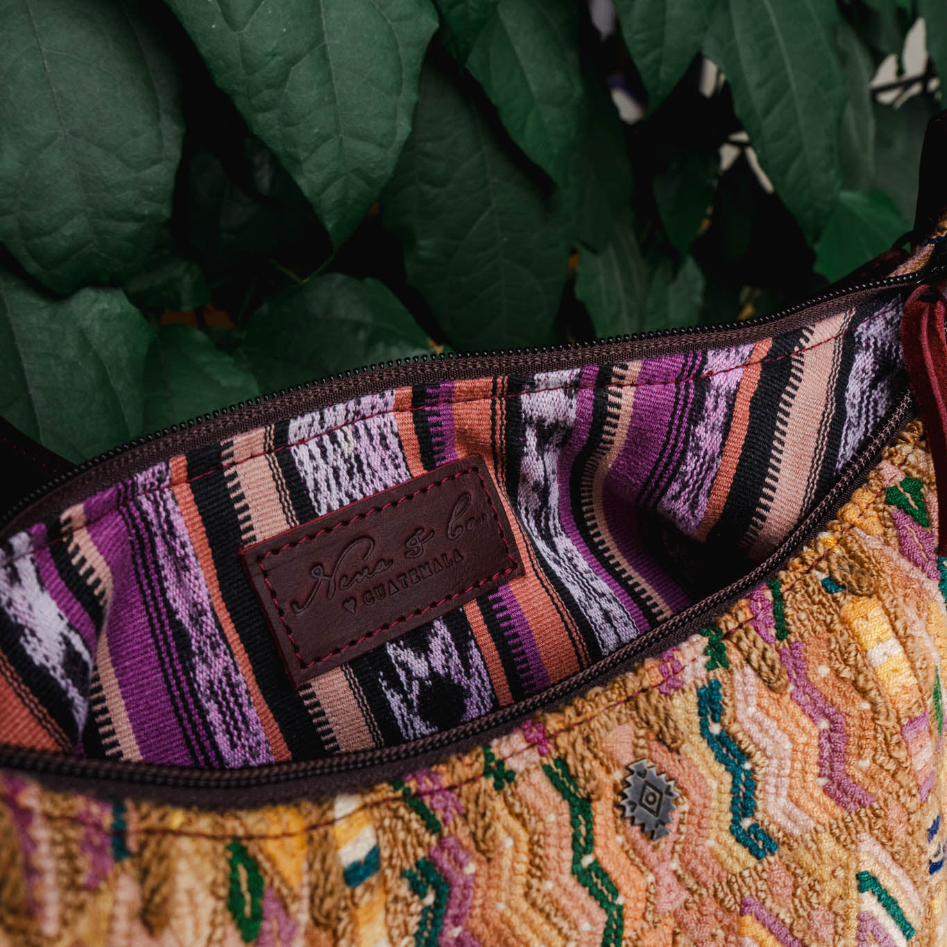 BOHO SADDLE BAG - OOAK HUIPIL - VINO TINTO - NO. 15933