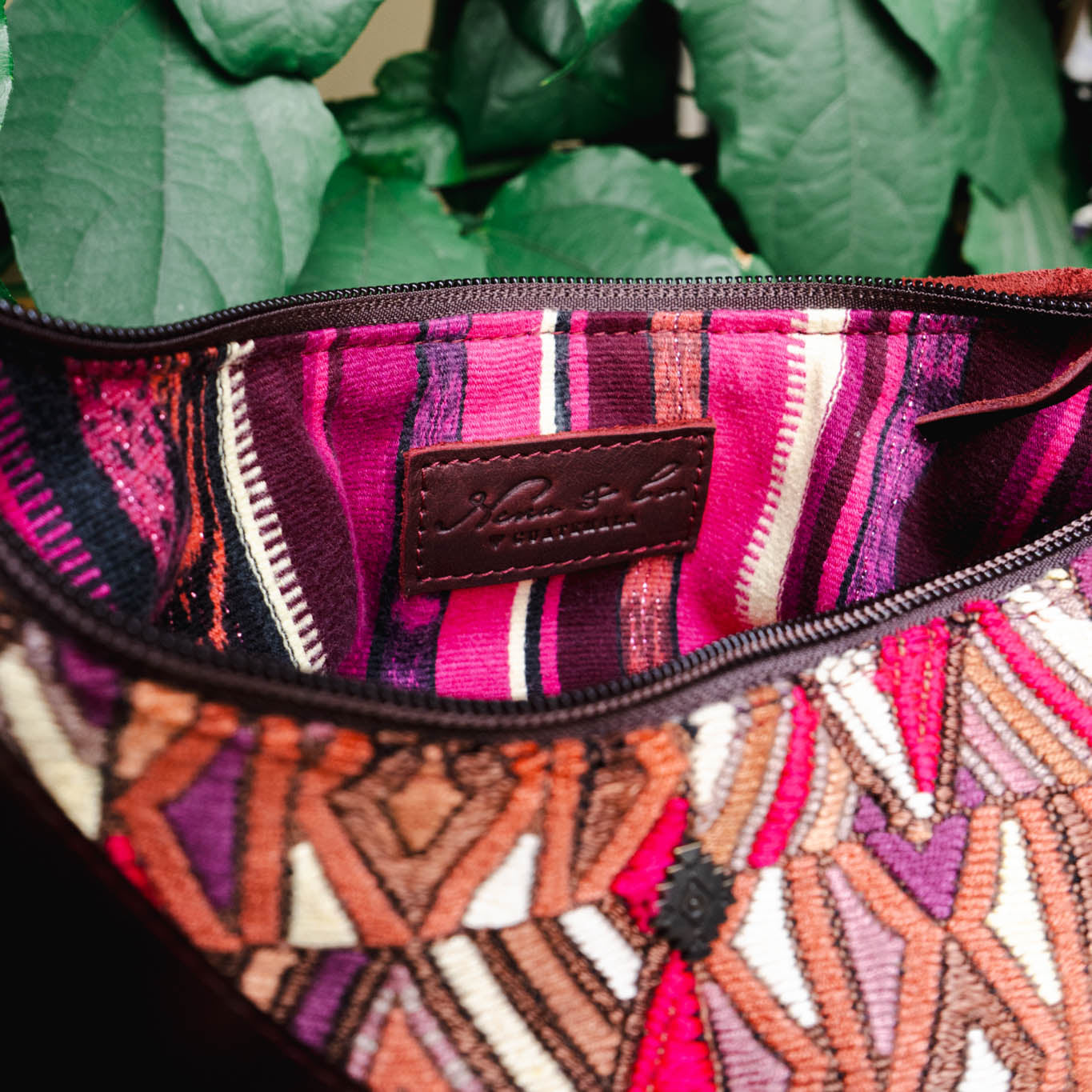 LARGE BOHO SADDLE BAG - OOAK HUIPIL - VINO TINTO - NO. 15932