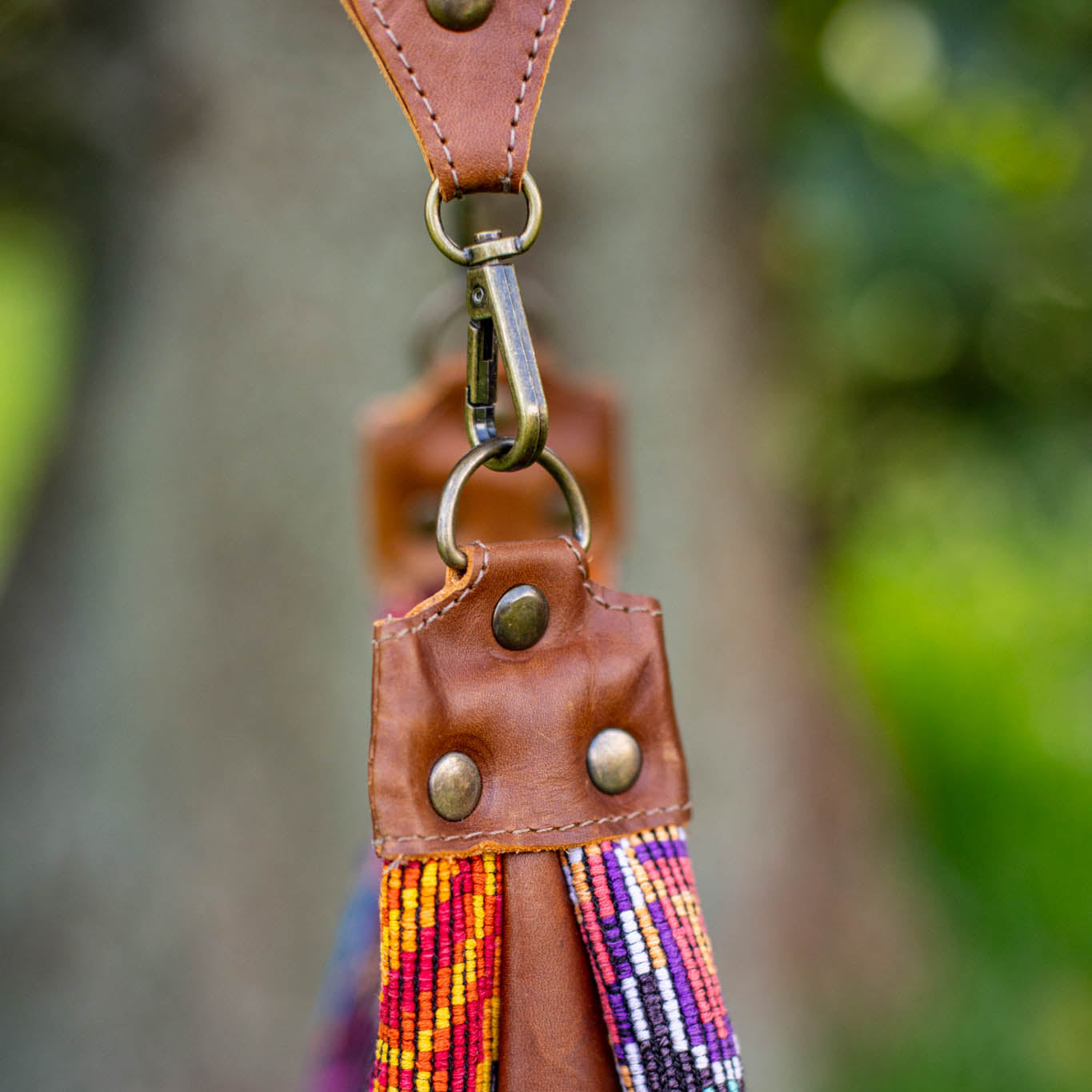 LARGE BOHO SADDLE BAG - OOAK HUIPIL - CAFE - NO. 16982