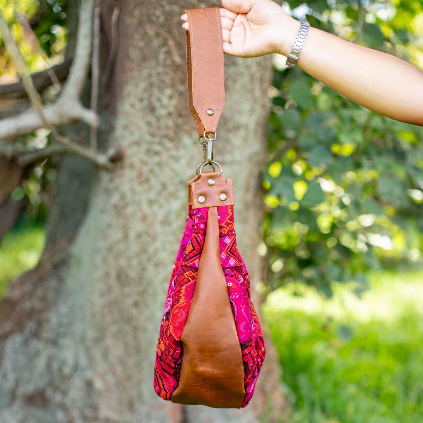 LARGE BOHO SADDLE BAG - OOAK HUIPIL - CAFE - NO. 16987