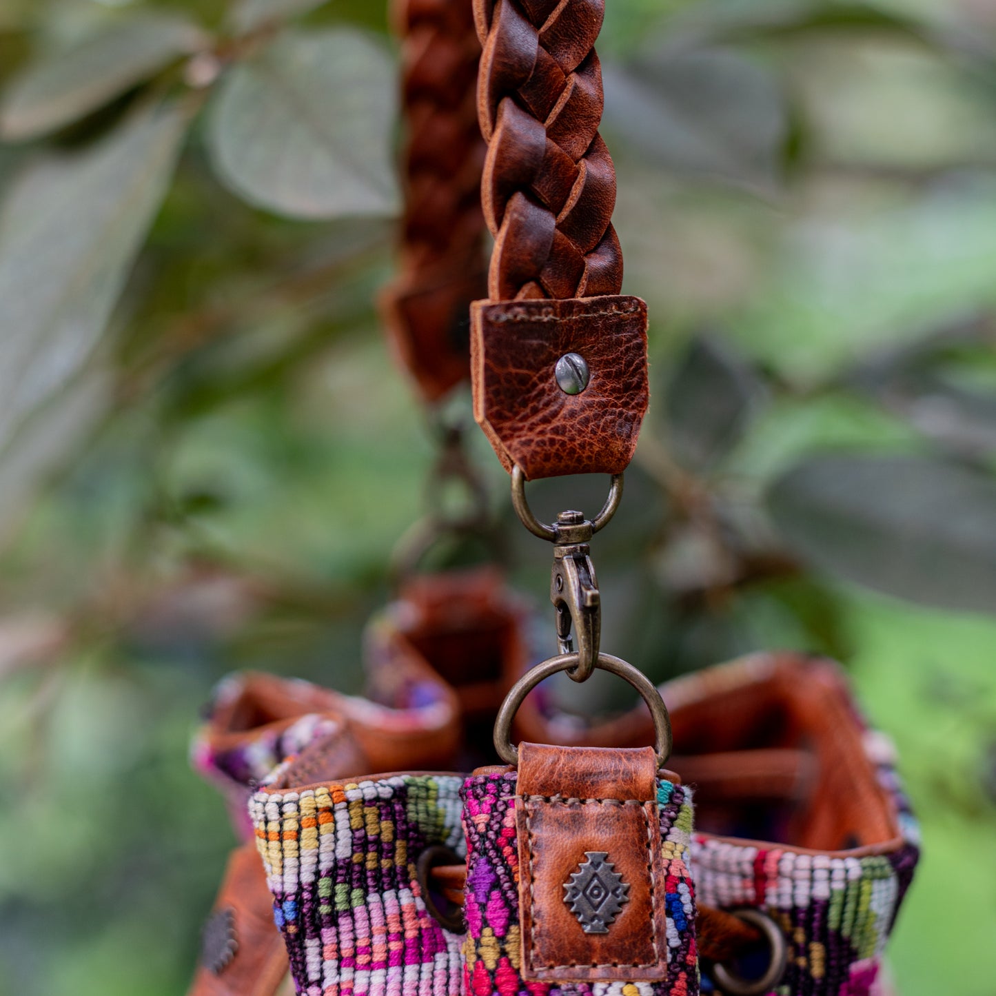 DRAWSTRING BUCKET BAG - OOAK HUIPIL - HONEY - NO. 17707