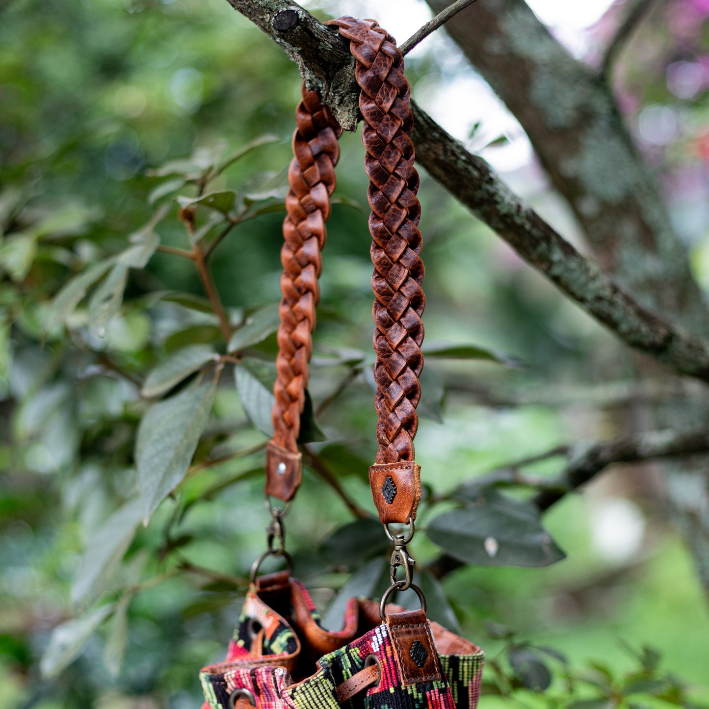 DRAWSTRING BUCKET BAG - OOAK HUIPIL - HONEY - NO. 17709
