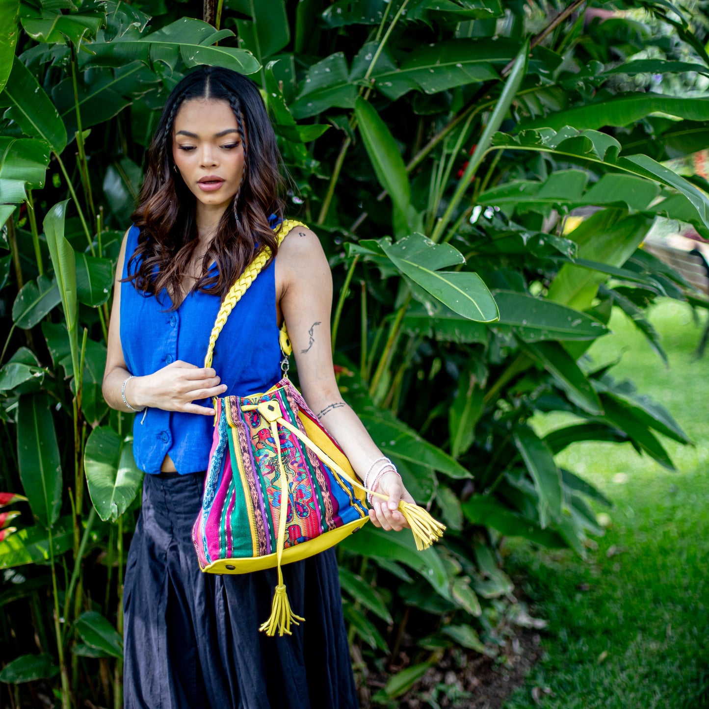 DRAWSTRING BUCKET BAG - CORTE - CANARY - NO. 18402