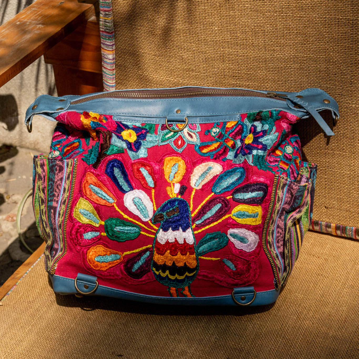 BEATRIZ MCDB - BUTTERFLY HUIPIL - CERULEAN - NO. 15948
