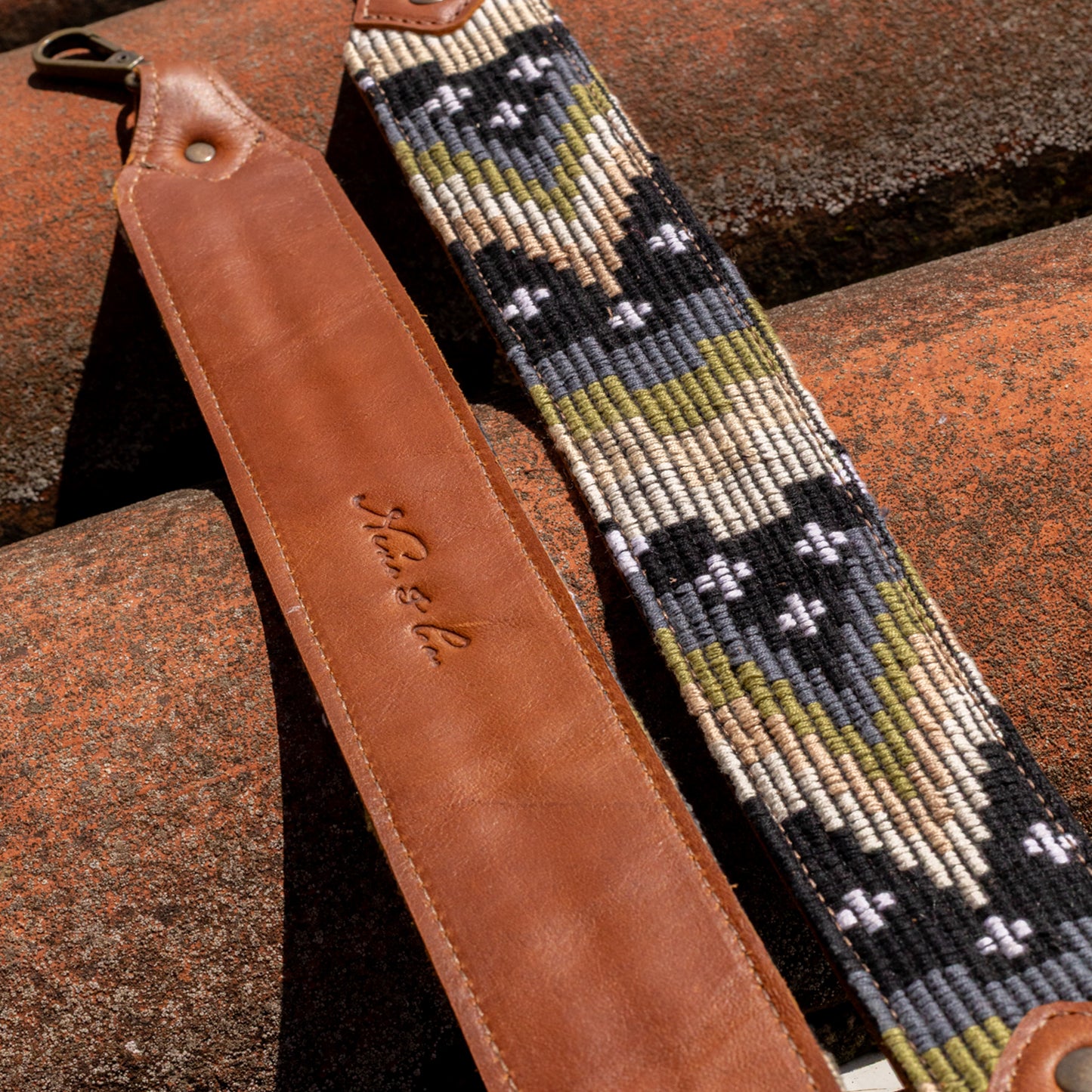 DIAMANTE SHOULDER STRAP - H&S MOONS - CAFE - NO. 16625