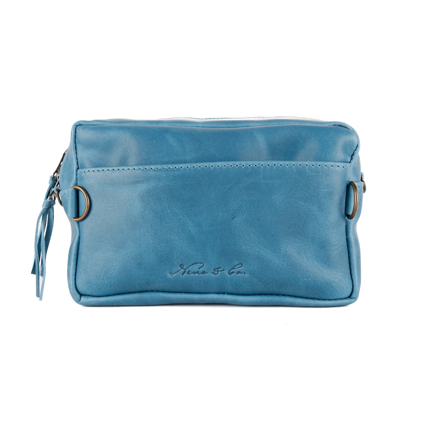 H&S WANDER CROSSBODY SET - OOAK BEADED PANEL - CERULEAN - NO. 15527