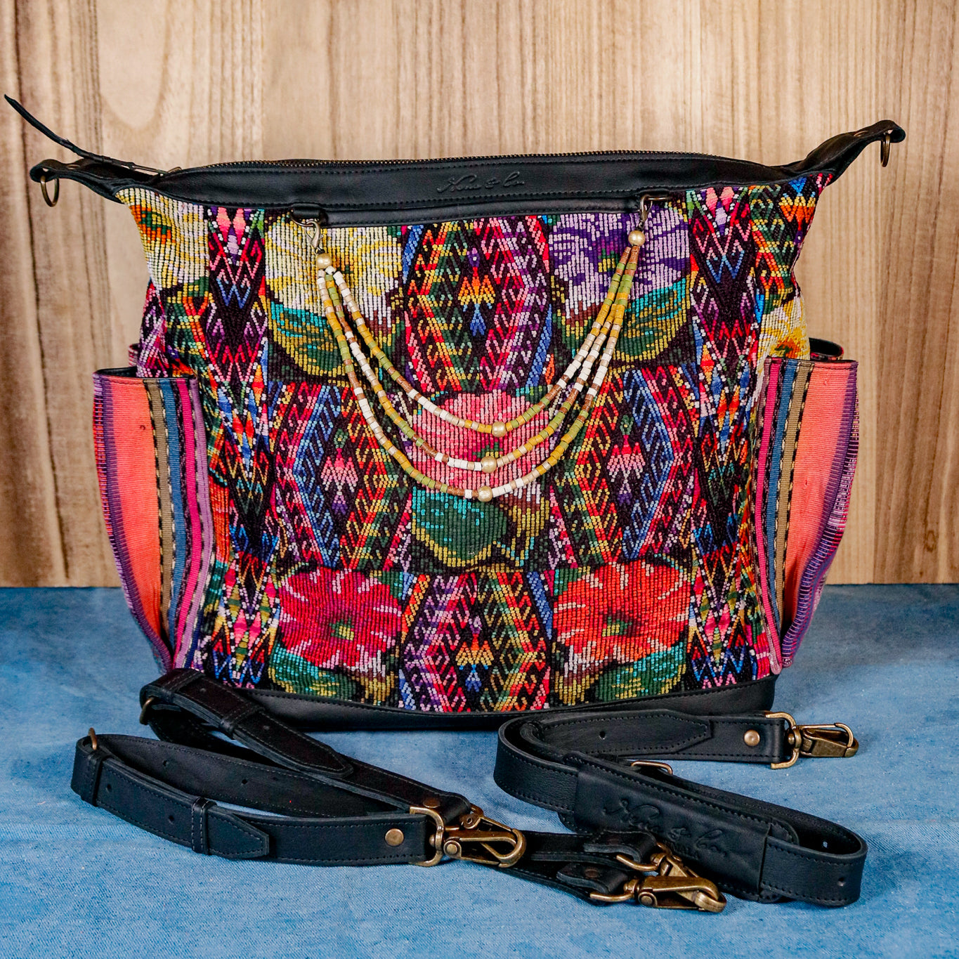 BEATRIZ CDB + DIAMANTE STRAP - OOAK HUIPIL - BLACK - NO. 16392
