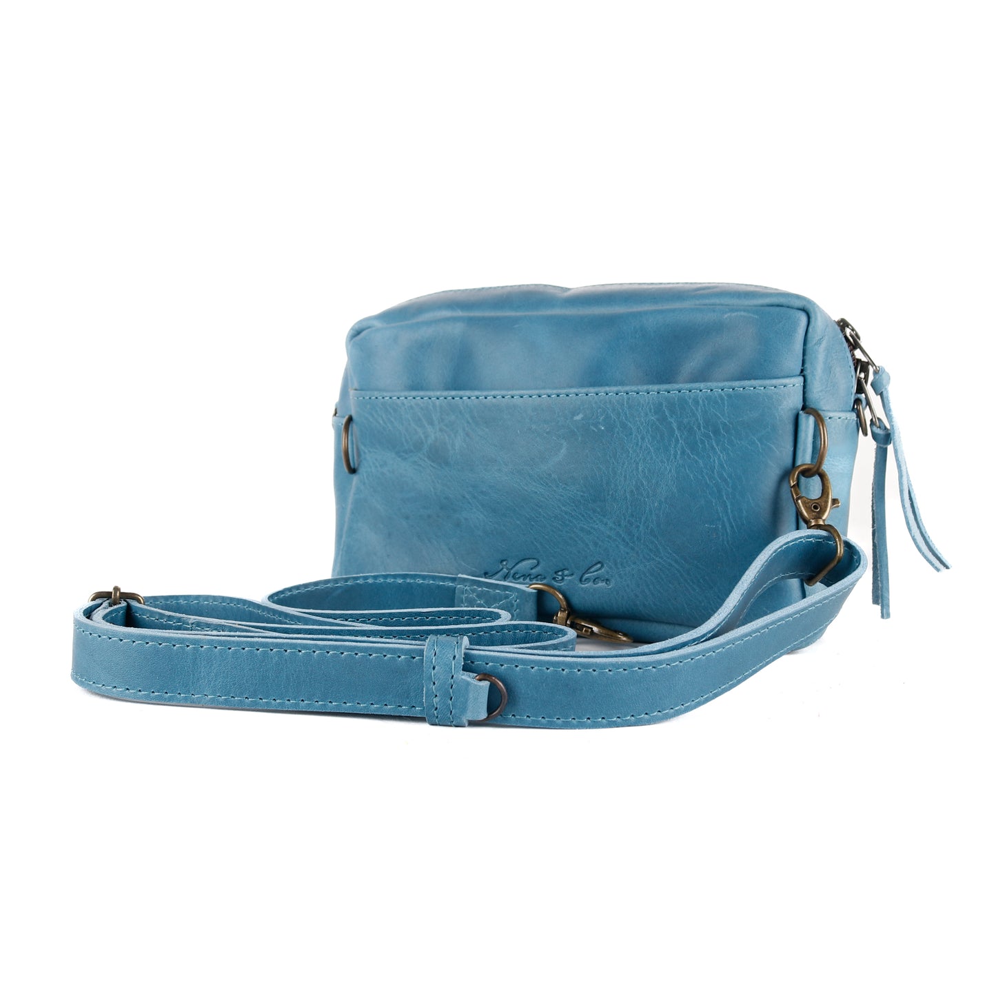 H&S WANDER CROSSBODY SET - OOAK BEADED PANEL - CERULEAN - NO. 15527