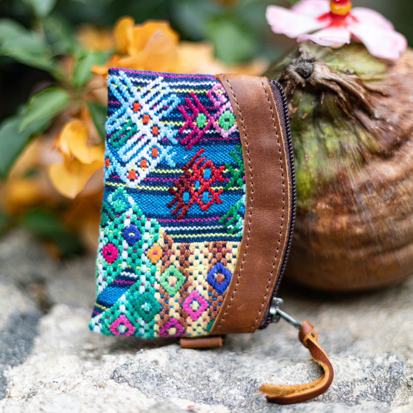 COIN PURSE - OOAK HUIPIL - CAFE - NO. 17471