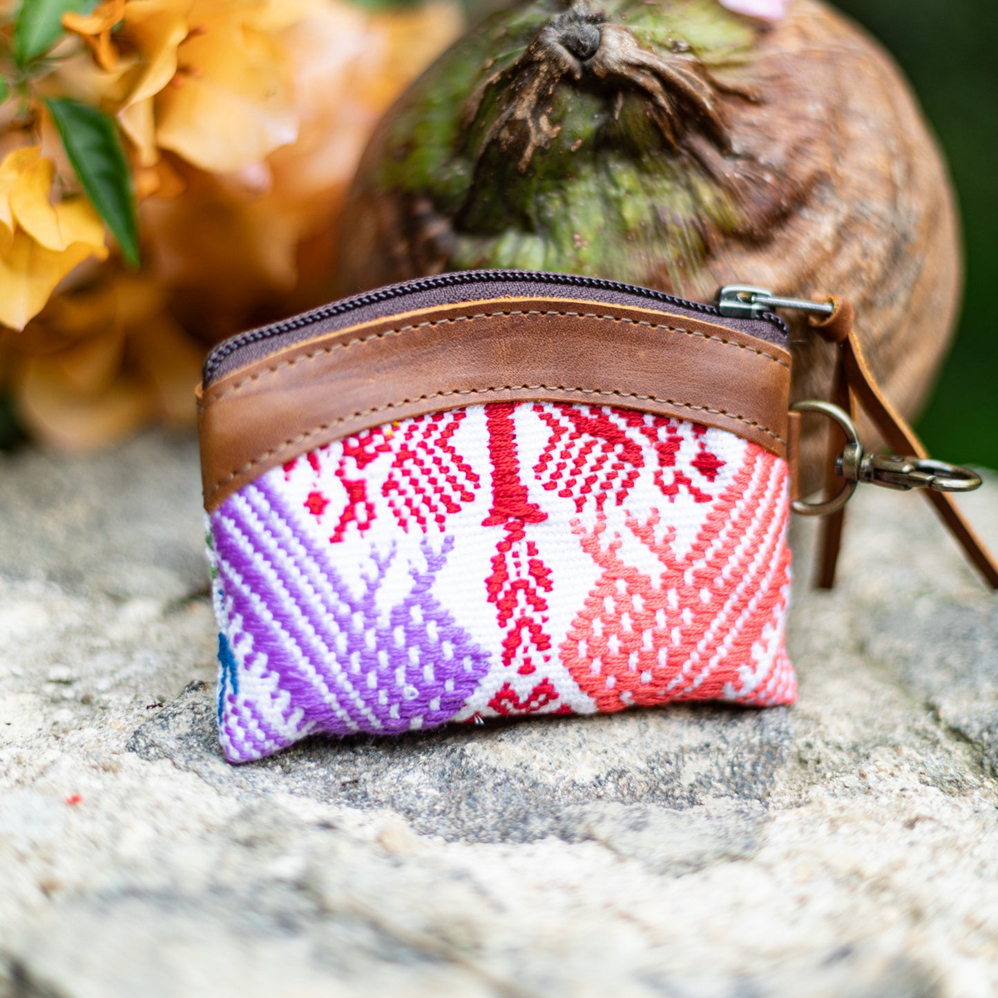 COIN PURSE - OOAK HUIPIL - CAFE - NO. 17474