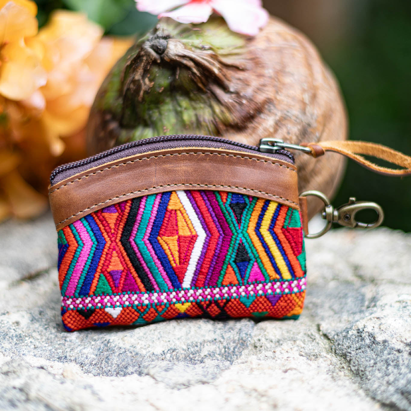 COIN PURSE - OOAK HUIPIL - CAFE - NO. 17470