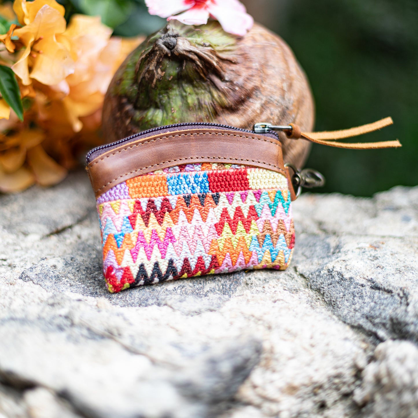 COIN PURSE - OOAK HUIPIL - CAFE - NO. 17473