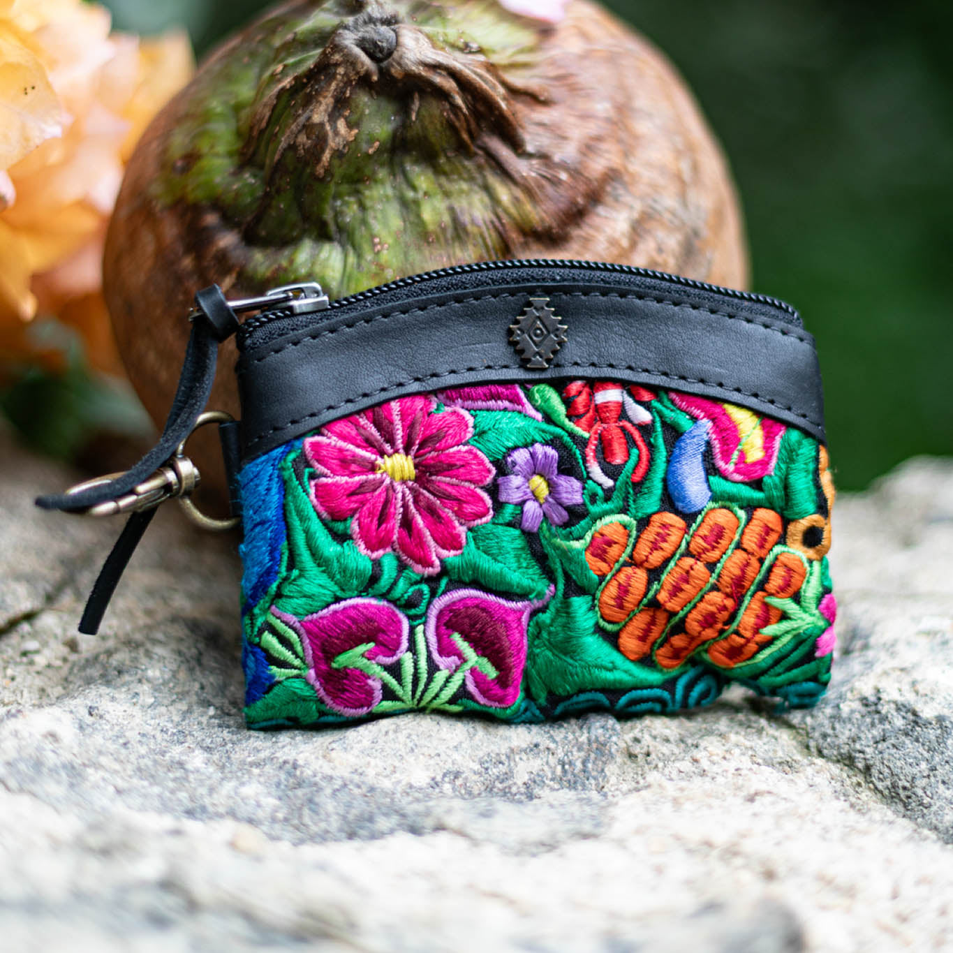 COIN PURSE - OOAK HUIPIL - BLACK - NO. 17491