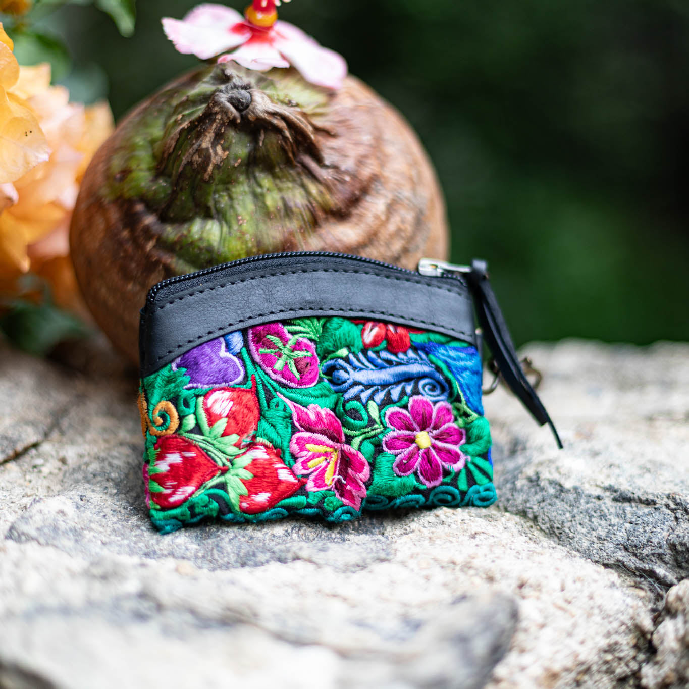 COIN PURSE - OOAK HUIPIL - BLACK - NO. 17491