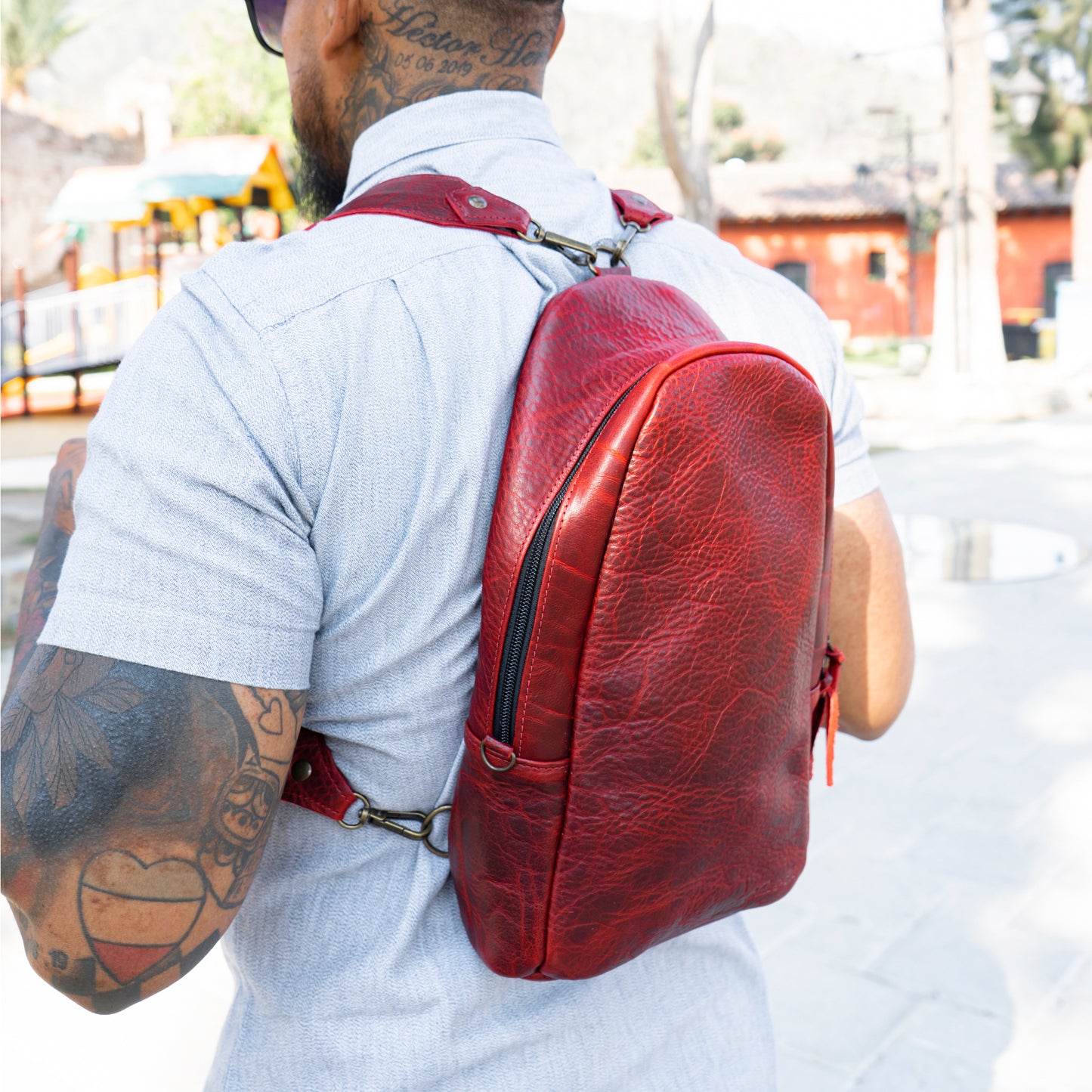 CROSSBODY SLING 2.0 - LARGE - FULL LEATHER - SAFFRON