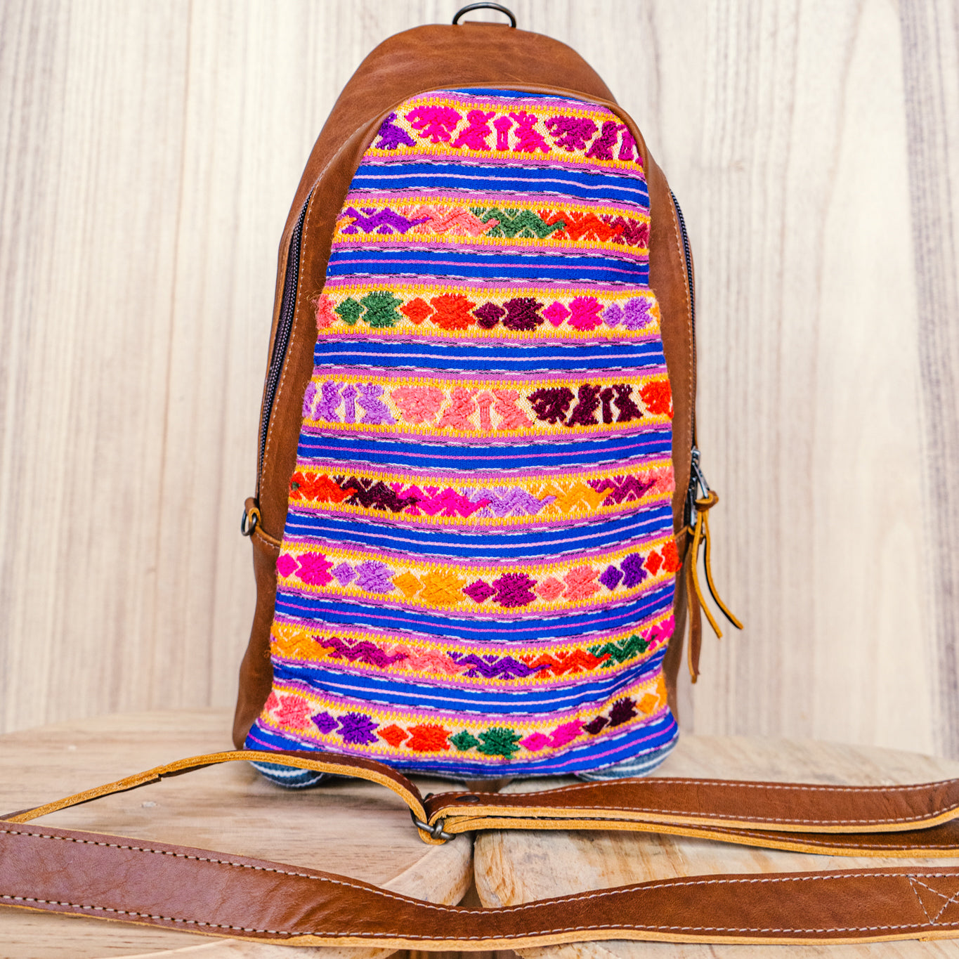 CROSSBODY SLING 2.0 - LARGE - OOAK HUIPIL - CAFE - NO. 13057