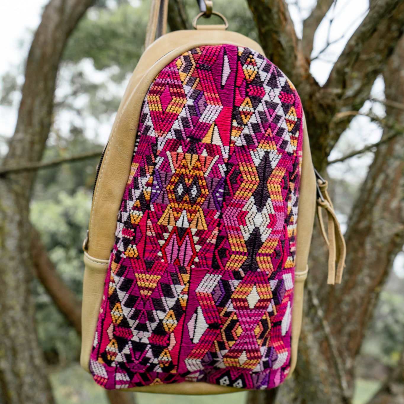 Nena & Co. Multicolor Woven Backpack SMALL 2.0 CROSSBODY SLING - ALOHA - CAFE – Nena & Co main image 3