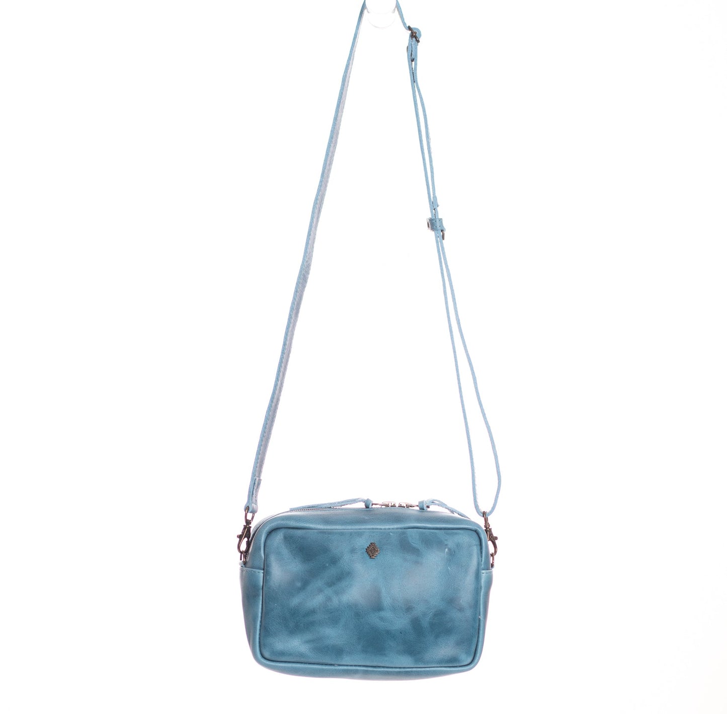 WANDER CROSSBODY BAG - FULL LEATHER - CERULEAN