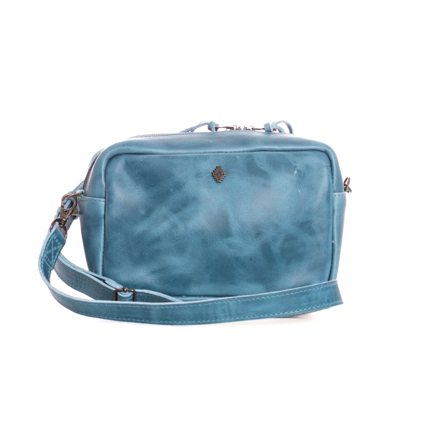 WANDER CROSSBODY BAG - FULL LEATHER - CERULEAN