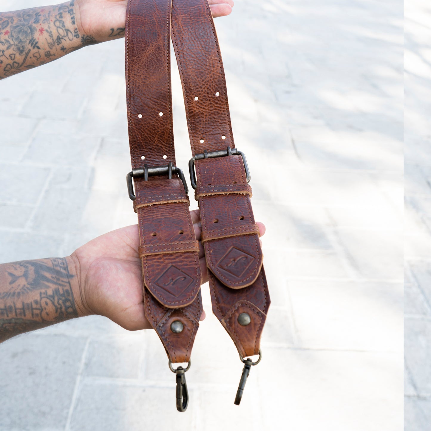 DOUBLE BUCKLE BACKPACK STRAP SET - HONEY