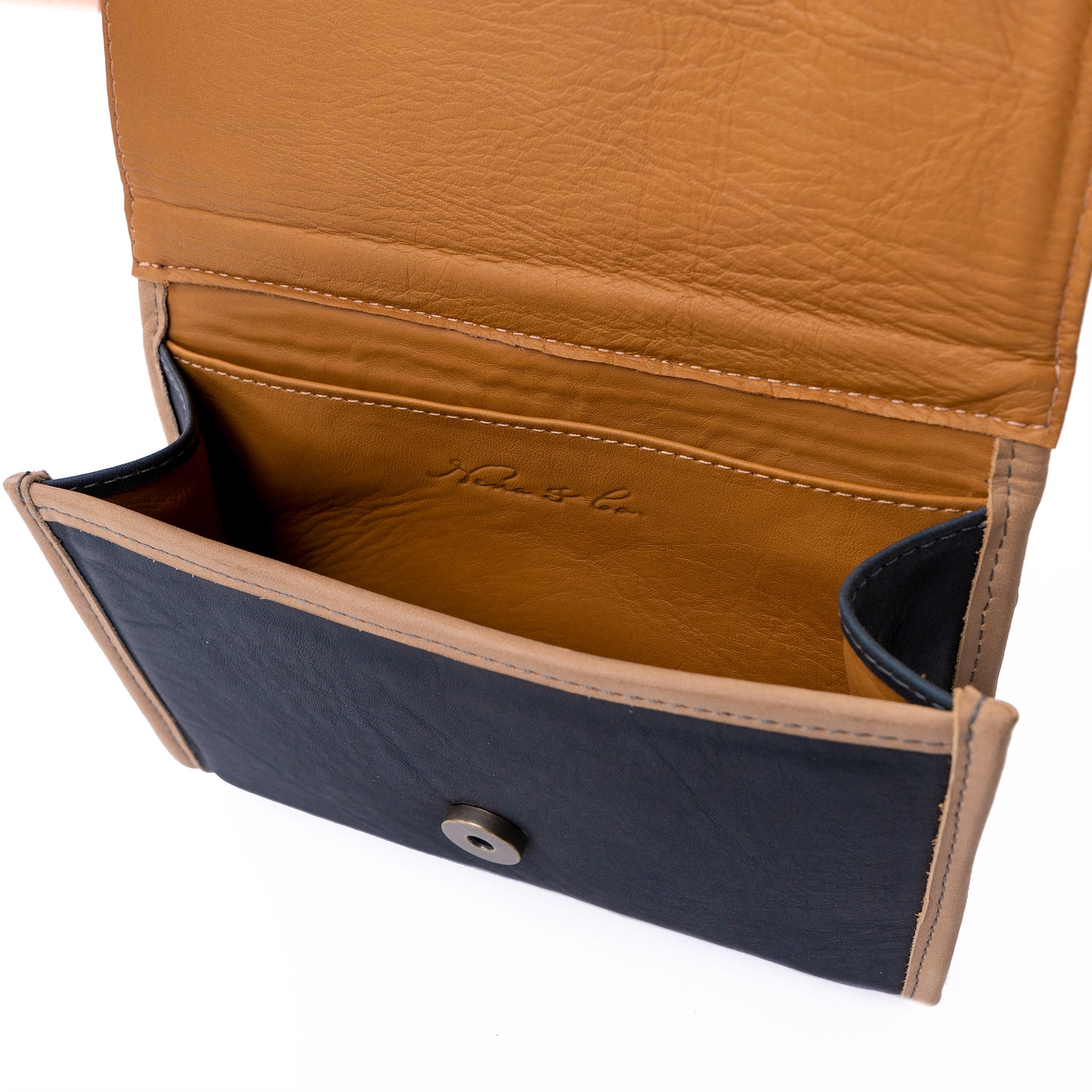 POINT & SHOOT TESORO WALLET - FULL LEATHER - TAN & SLATE