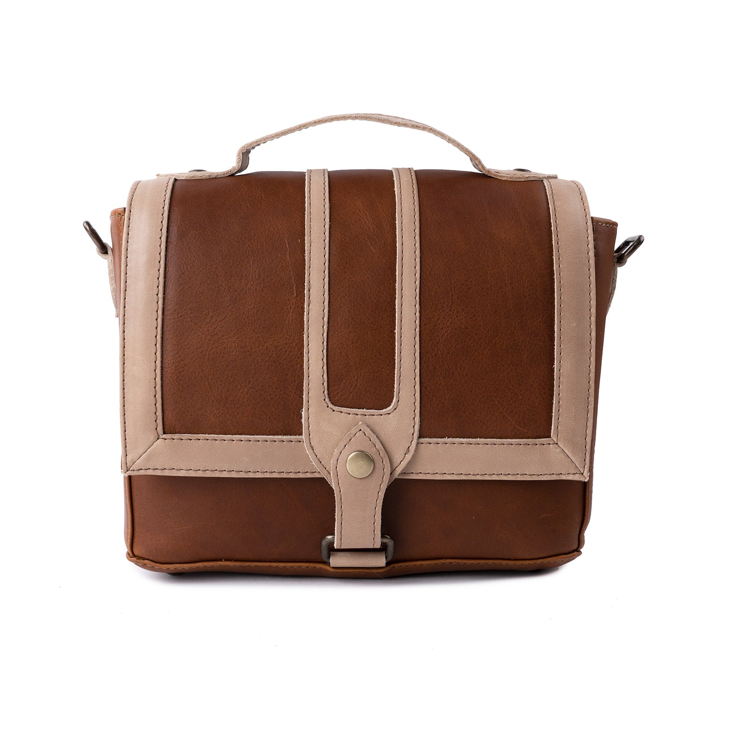 DSLR CAMERA BAG - FULL LEATHER - CAFE & TAN