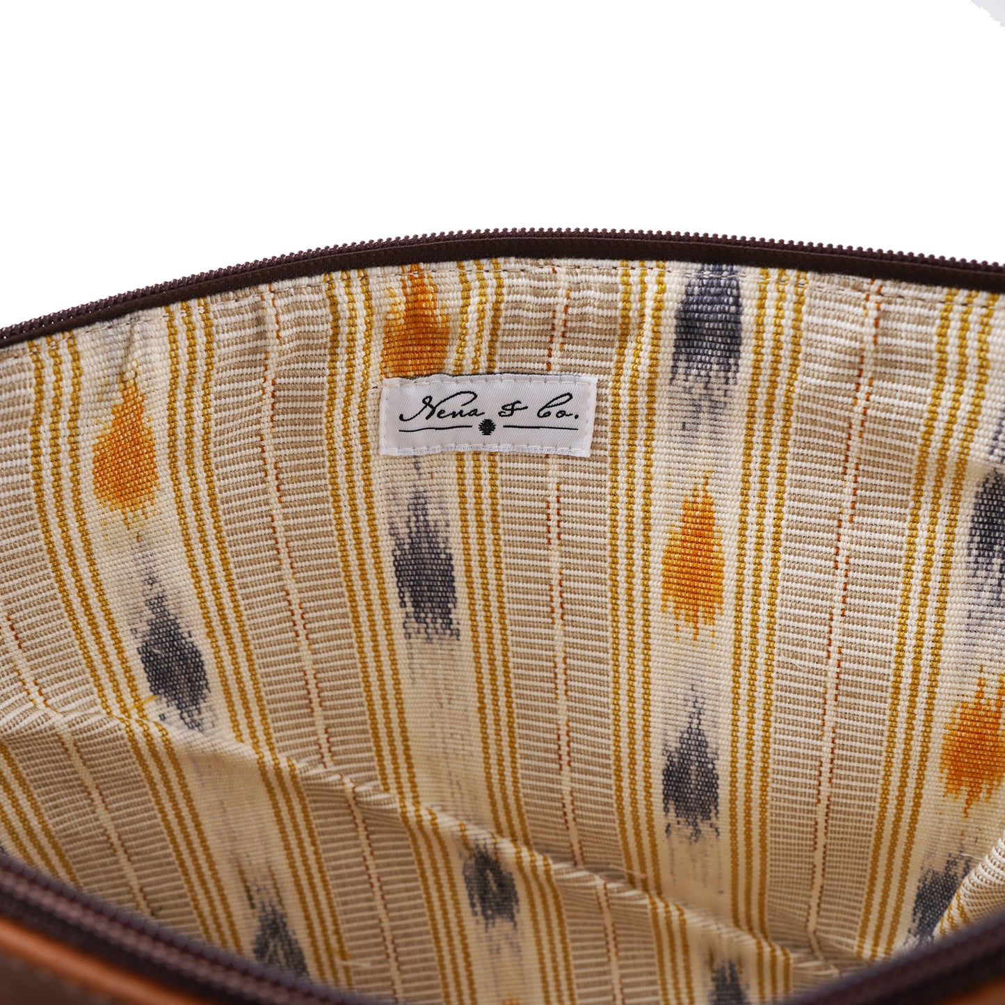 H&S LAPTOP CASE 16" - MOONS & STARS PANEL - CAFE LEATHER - NO. 12697