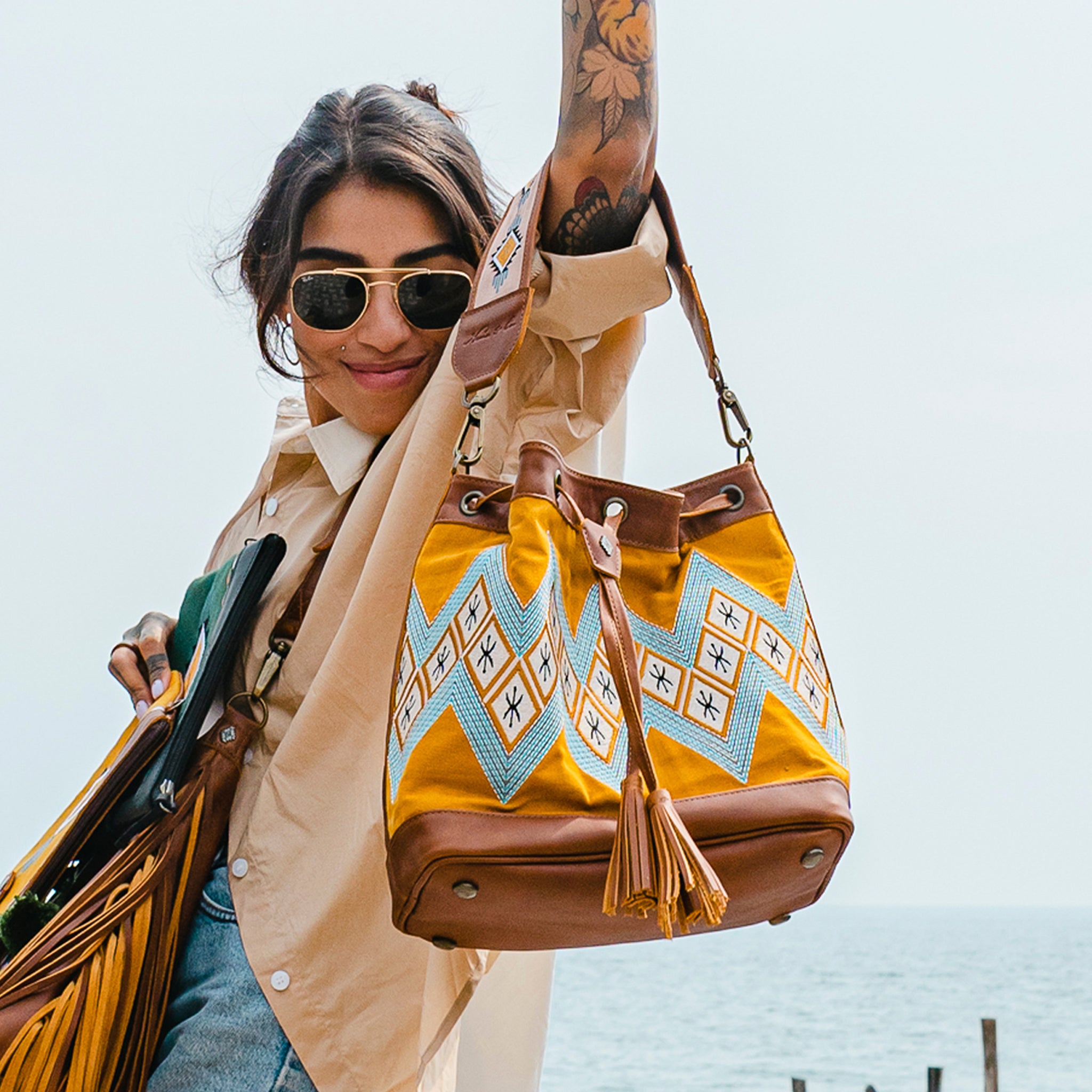 Aztec-Print Tribal Crossbody Bag: Durable Sustainable & Fashion