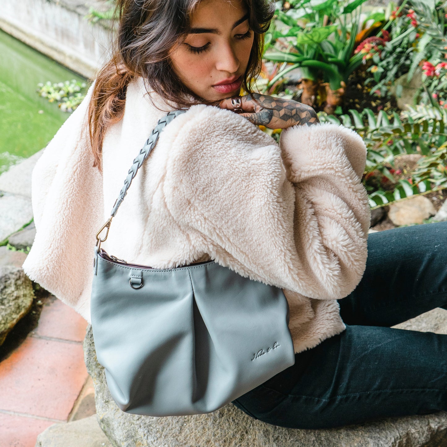 EXPEDITION BAG - SMALL - FULL LEATHER - GREY