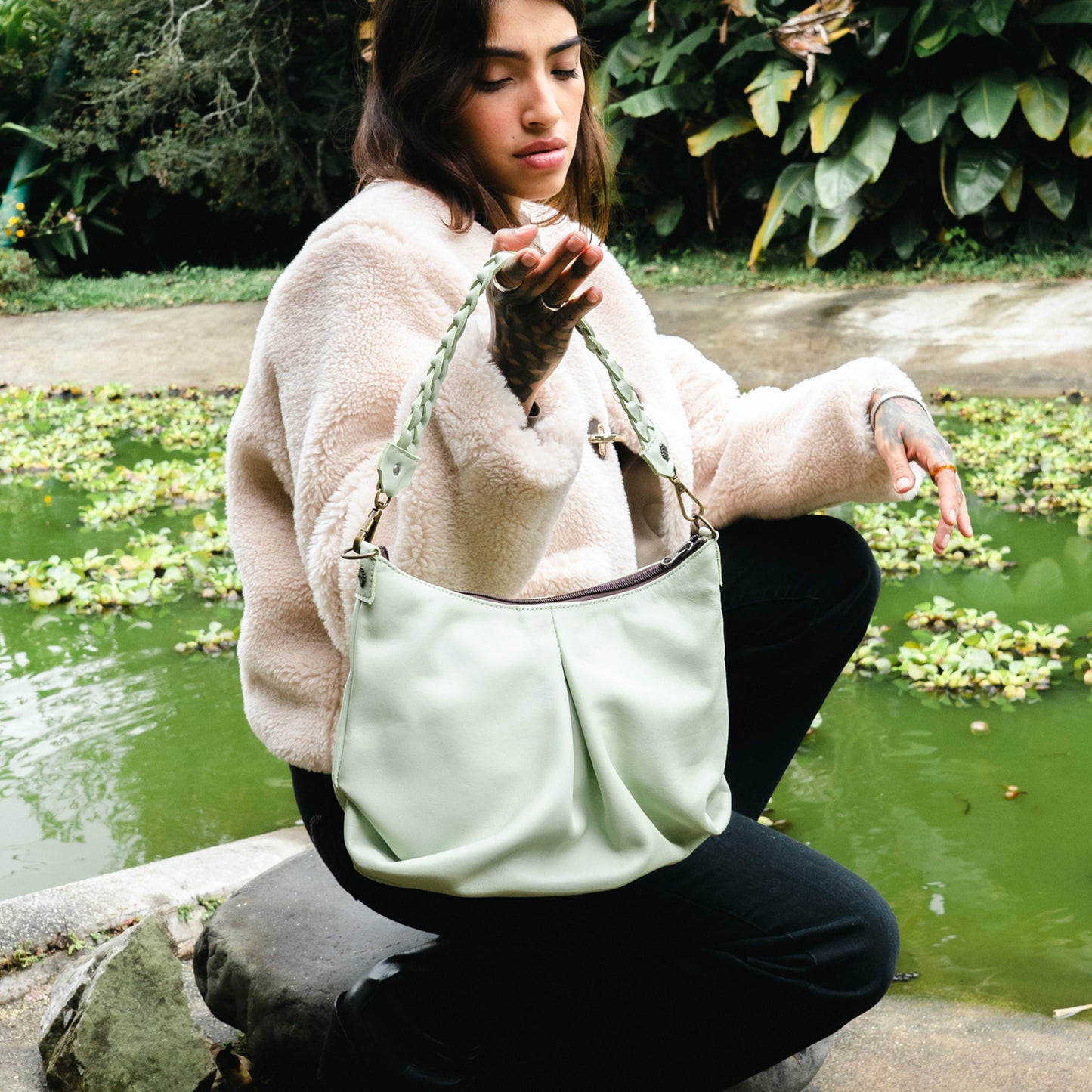 EXPEDITION BAG - SMALL - FULL LEATHER - PISTACHIO