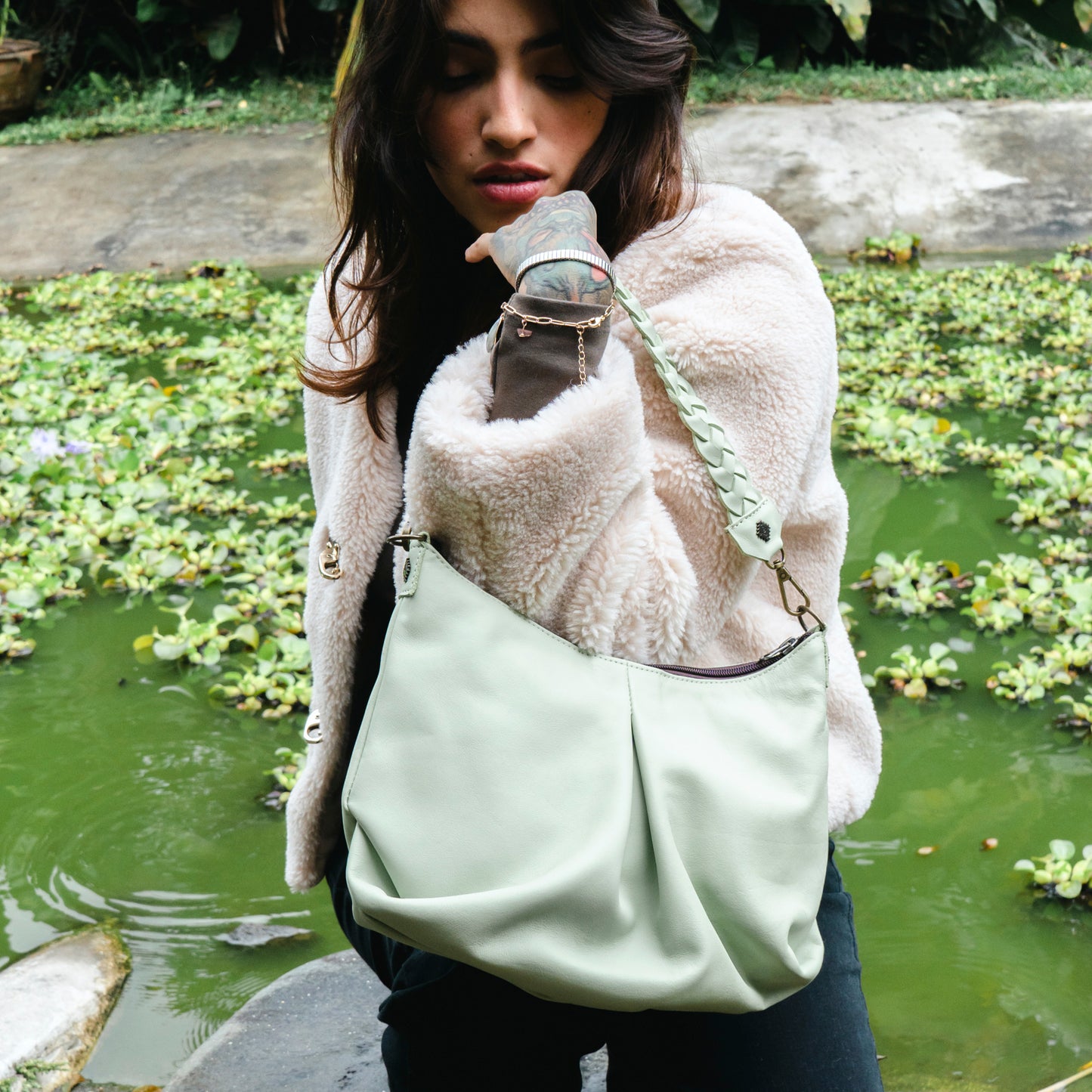 EXPEDITION BAG - SMALL - FULL LEATHER - PISTACHIO