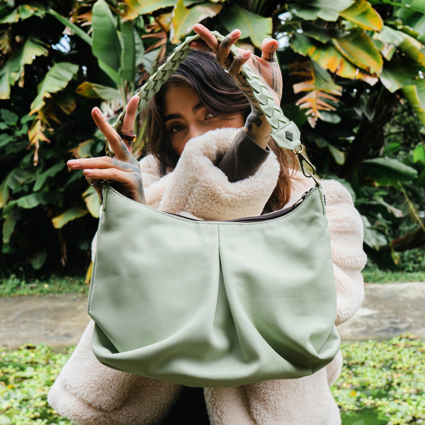 EXPEDITION BAG - SMALL - FULL LEATHER - PISTACHIO