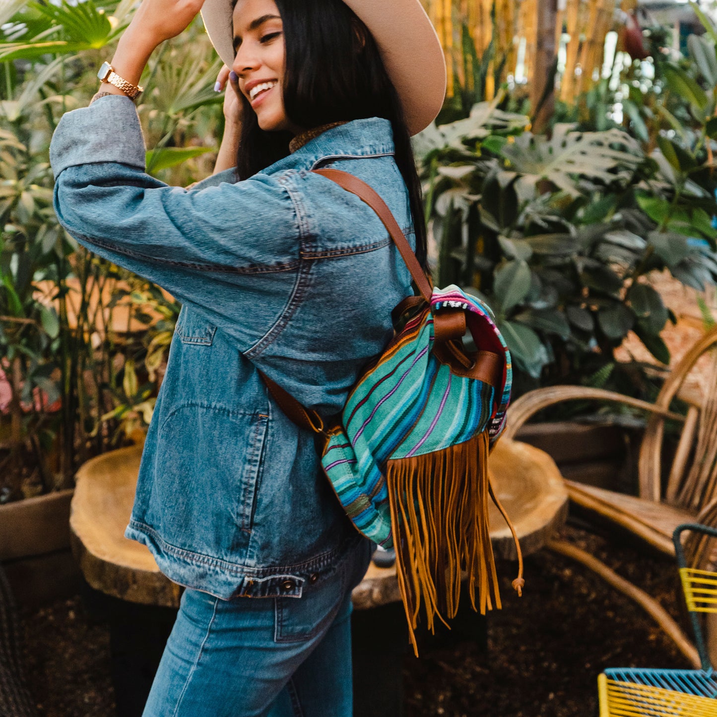 ALI'S STASH - FRINGE BACKPACK - BAJA - CAFE - NO. A-10028