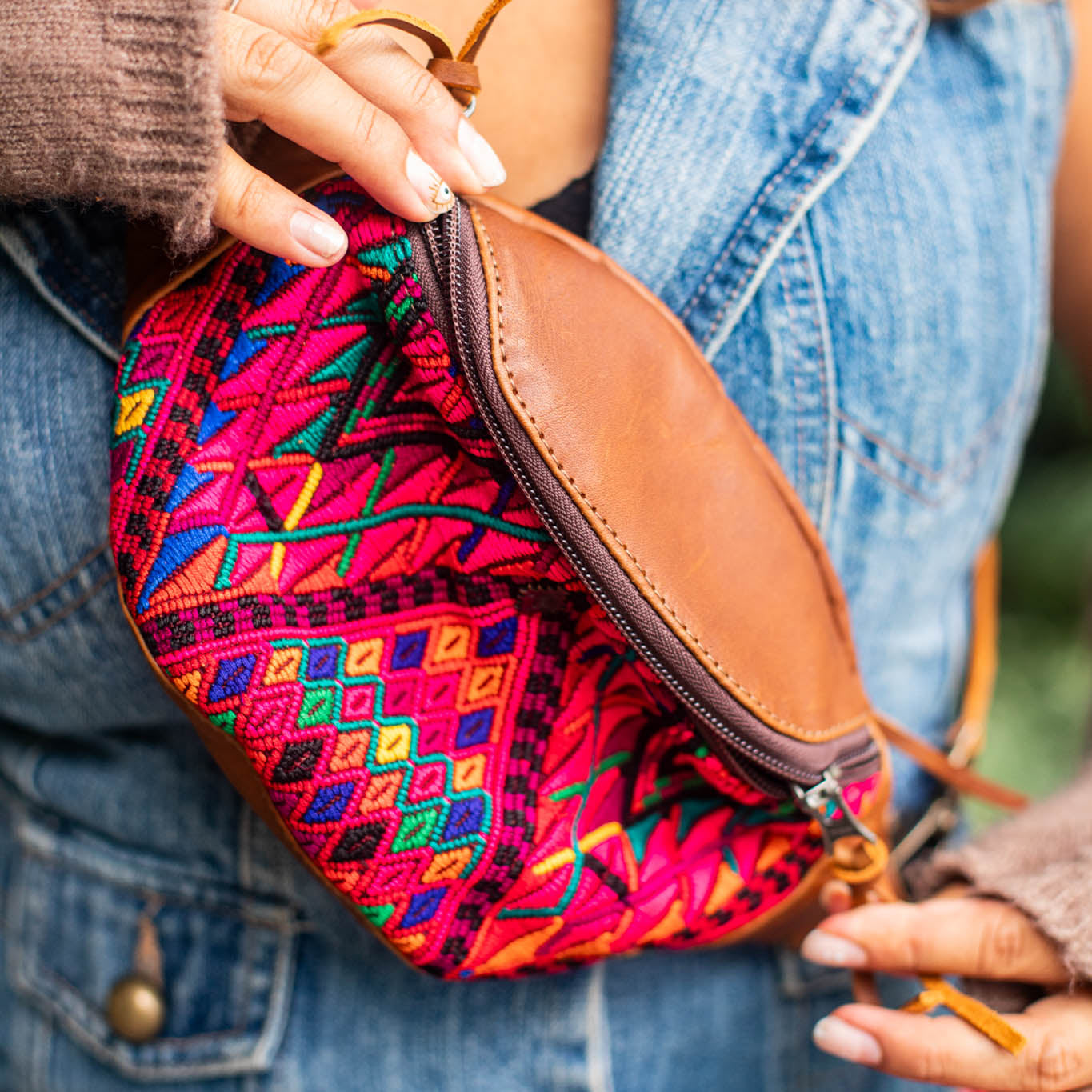 FANCY POUCH - OOAK HUIPIL - CAFE - NO. 17219
