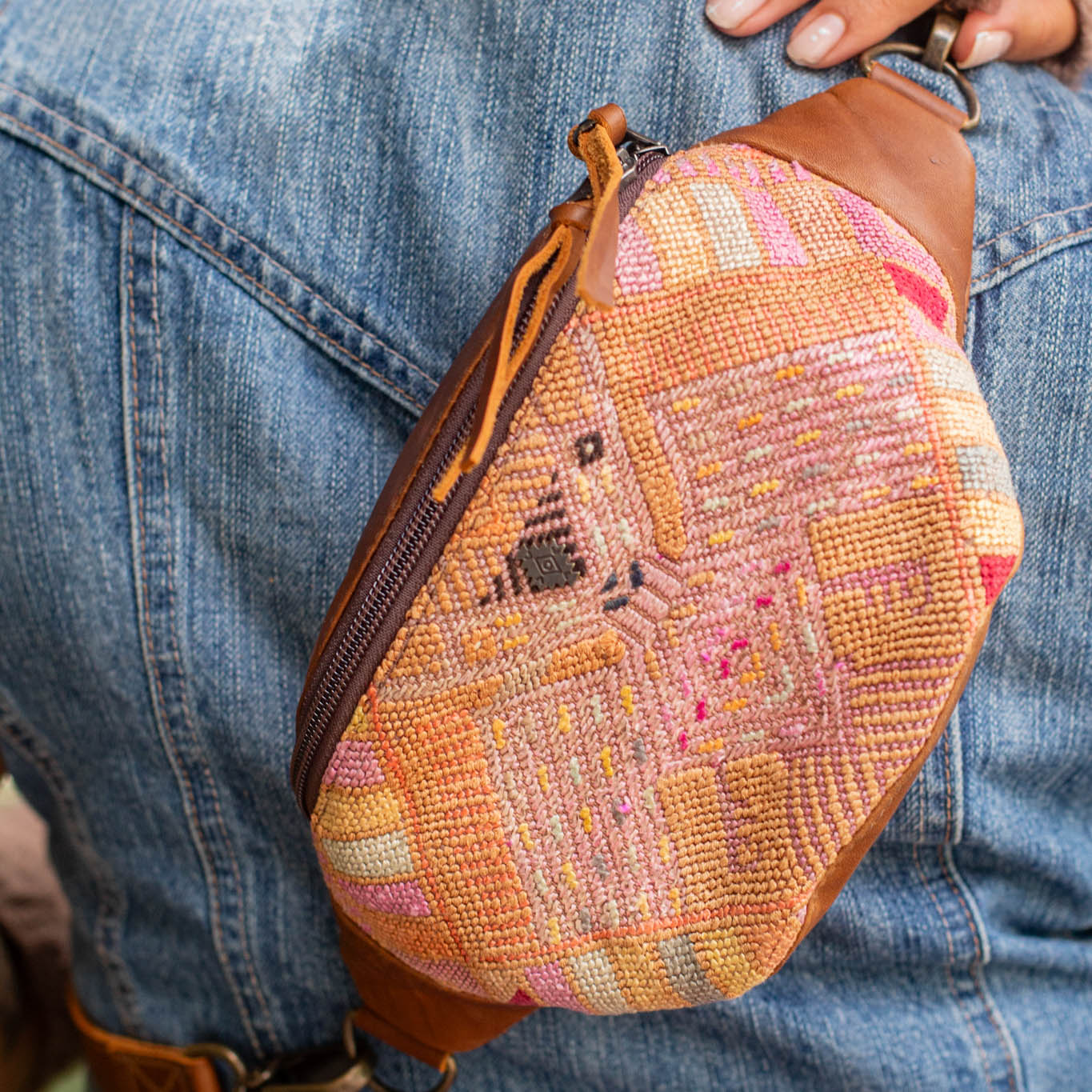 FANCY POUCH - OOAK HUIPIL - CAFE - NO. 17217