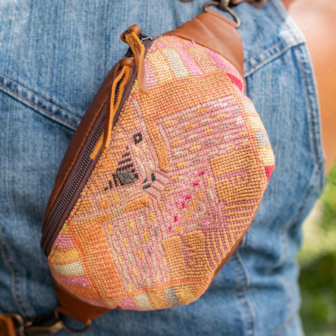 FANCY POUCH - OOAK HUIPIL - CAFE - NO. 17217