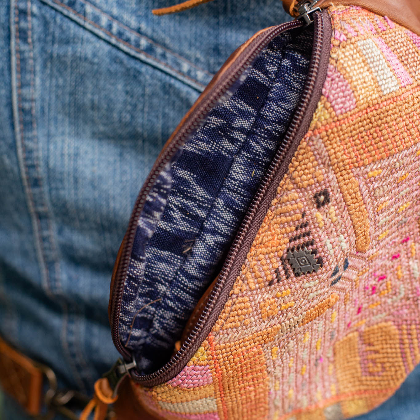 FANCY POUCH - OOAK HUIPIL - CAFE - NO. 17217