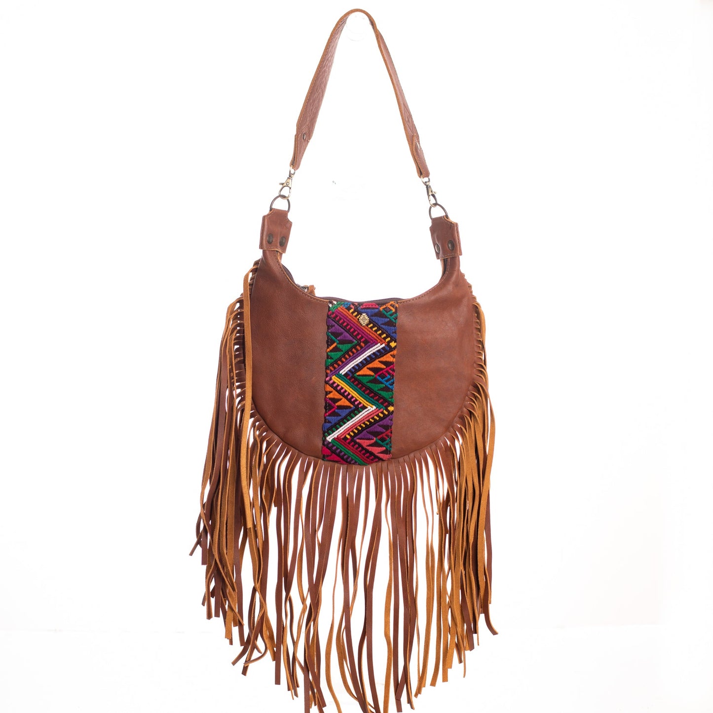 ARCHIVE SALE - FRINGE SADDLE BAG - OOAK - CAFE - ITEM NO. 26516