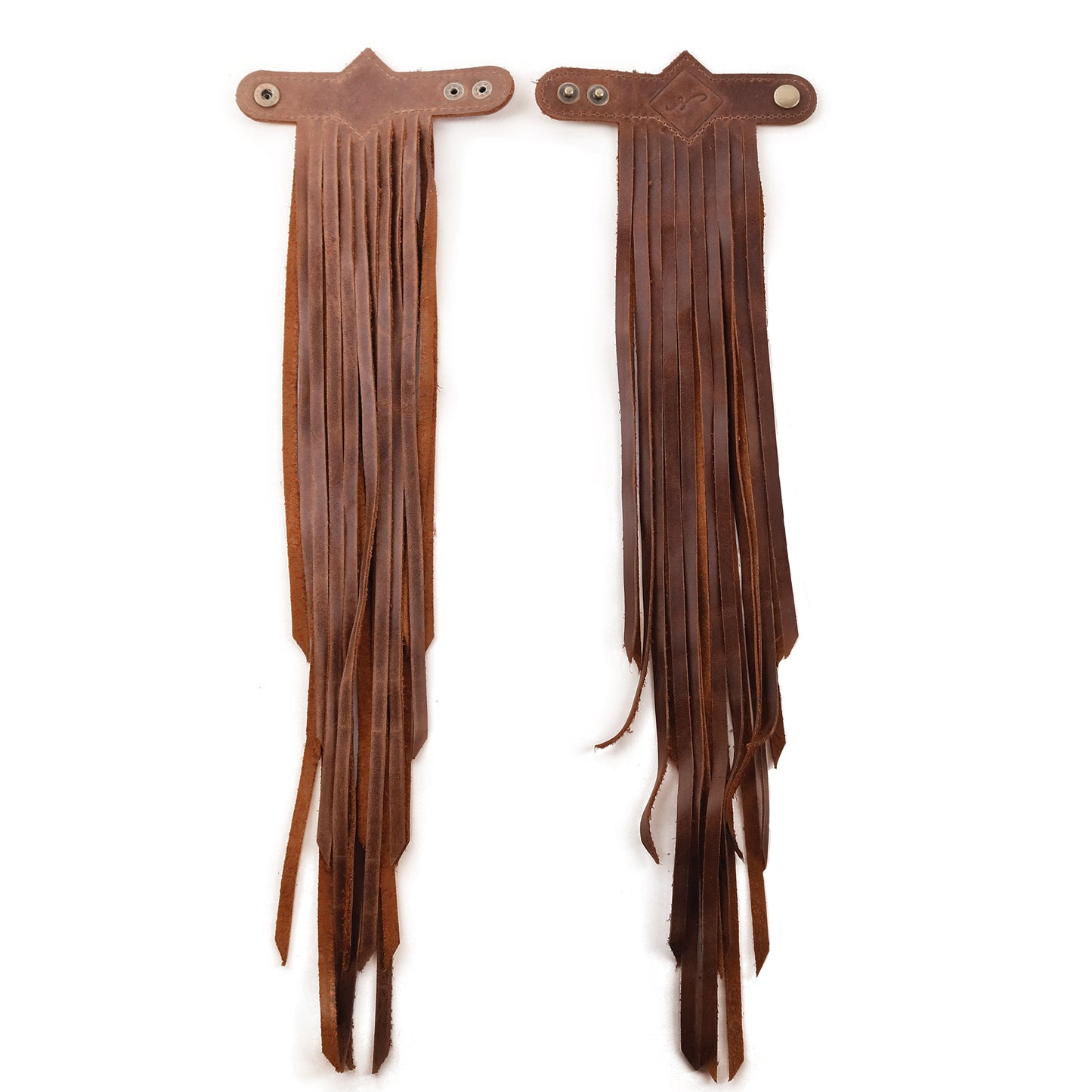DIAMANTE FRINGE TASSELS - CAOBA LEATHER - SET OF 2