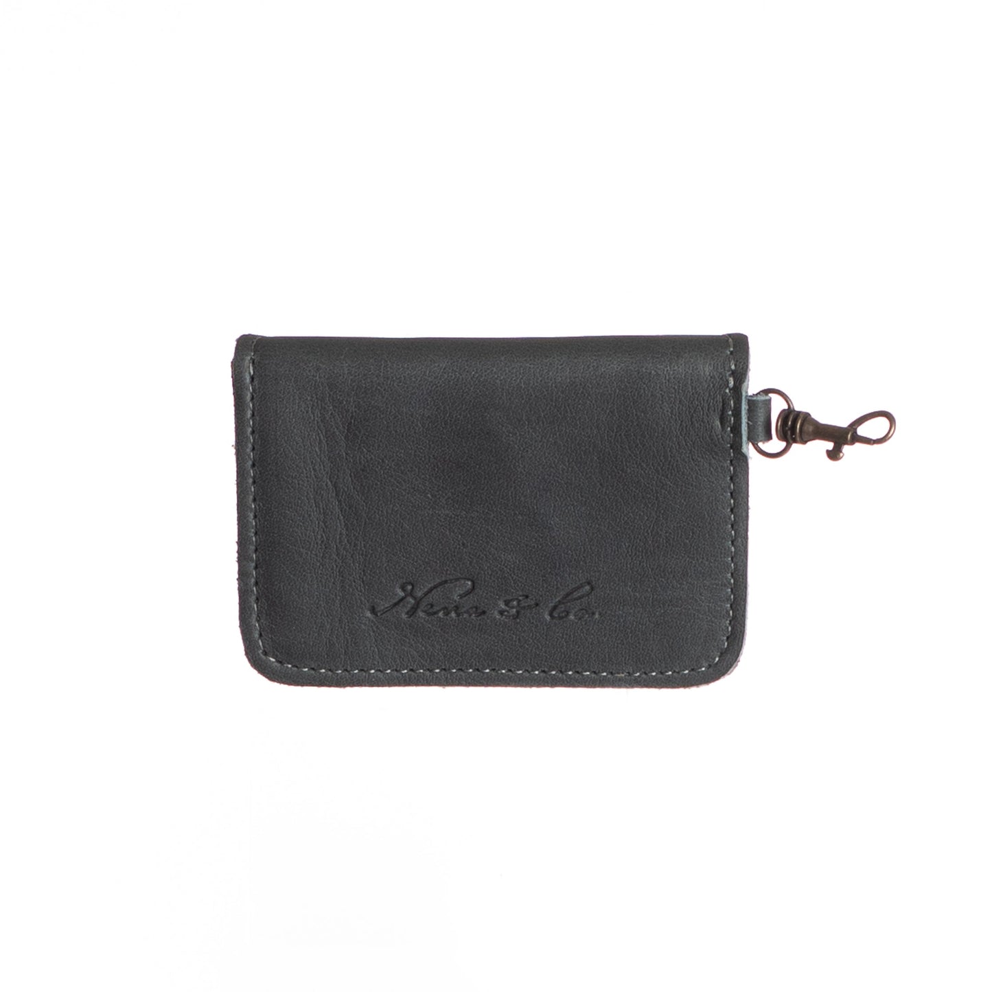 CARD CASE WITH CLASP - SLATE