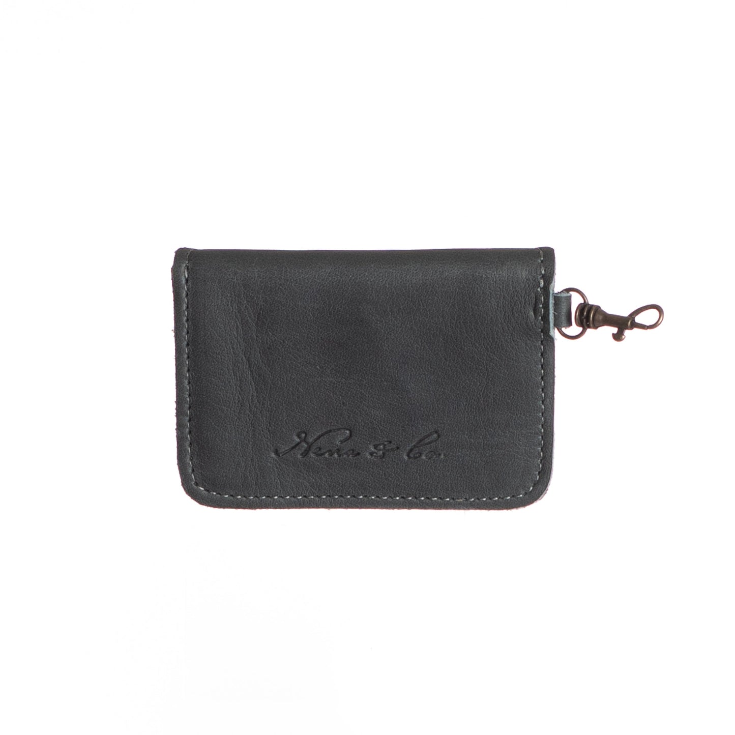 CARD CASE WITH CLASP - FULL LEATHER COLLECTION - SLATE LEATHER