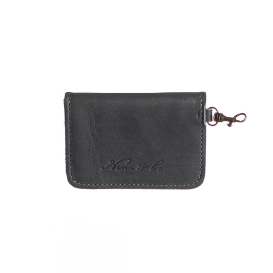 CARD CASE WITH CLASP - SLATE